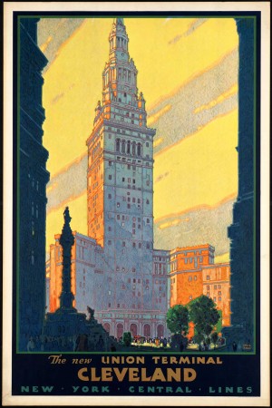 New York The New Union Terminal Cleveland Vintage Poster